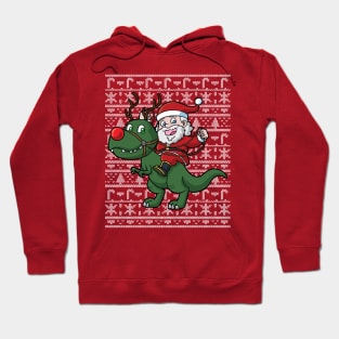 Santa Claus T Rex Ugly Christmas Sweater Hoodie